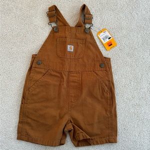 Carhartt canvas bib shortall brown 2T